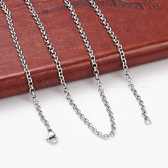 Collane con catena rolo in acciaio inossidabile 304 anti-ossidazione&nbsp;NJEW-L136-07P