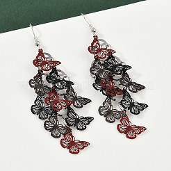 Schmetterlings-Ohrhänger aus 430er Edelstahl&nbsp;EJEW-A137-02P-04