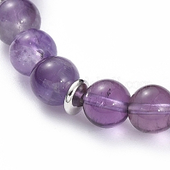 Bracciali con ametista naturale elasticizzata&nbsp;BJEW-JB04931-05
