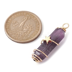 Pendenti a punta avvolti in filo di rame ametista naturale 3 pz 3 stili&nbsp;PALLOY-JF02460-02