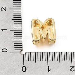 Barrettes d'espacement initiales en laiton micro-pavé de zircone cubique transparente&nbsp;KK-E802-34G-M