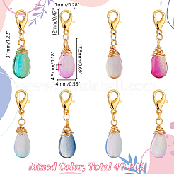 40pcs décorations de pendentifs en verre&nbsp;HJEW-GA0001-49