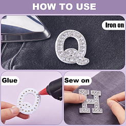Parches de rhinestone de resina de alfabeto&nbsp;DIY-GF0009-18A