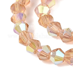 Ab couleur plaqué perles de verre transparent brins&nbsp;GLAA-G127-01-01E