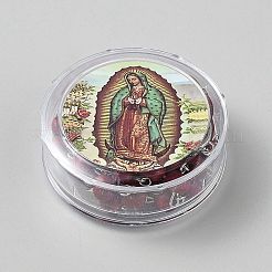 Collane di rosari religiosi in resina a rondelle&nbsp;NJEW-WH0013-72A