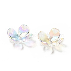 Transparenten Acryl-Blume Perlenkappen&nbsp;X-MACR-C009-15