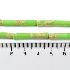Hebras de cuentas teñidas de jaspe imperial sintético.&nbsp;G-D077-B01-05