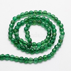 Chapelets de perles rondes en jade blanc naturel teinté&nbsp;G-E311-4mm-04
