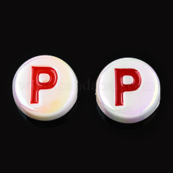Perline acriliche smaltate con placcatura UV&nbsp;PACR-N015-01F