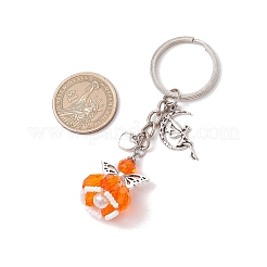 Porte-clés en verre et alliage de style tibétain&nbsp;KEYC-MZ00037