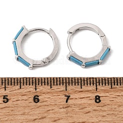 Boucles d'oreilles créoles en laiton pavé de zircones cubiques&nbsp;EJEW-G471-09P