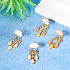 2 par de pendientes colgantes de esmalte de aleación de nube de 2 colores para mujer&nbsp;EJEW-TA0001-49B