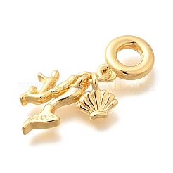 Messing-Charms in Korallenform&nbsp;KK-U048-27G