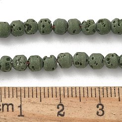 Fili di perline sintetiche tinte in pietra lavica&nbsp;G-H311-08D-07