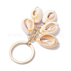 Portachiavi in vetro con ferro con conchiglia di ciprea naturale&nbsp;KEYC-JKC00942