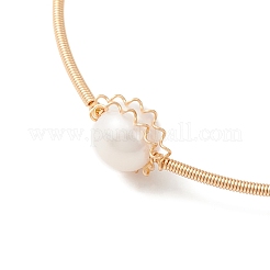 Bracciale rigido con perline naturali&nbsp;BJEW-JB09448