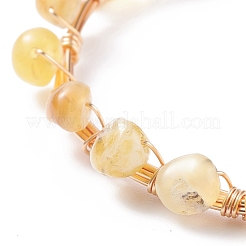 Braccialetto di perline intrecciato con opale giallo naturale&nbsp;BJEW-JB07997-05