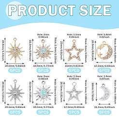 40 pendentif en alliage de strass de 8 styles.&nbsp;FIND-TA0010-80