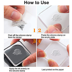 Tampons transparents en plastique pvc&nbsp;DIY-WH0631-0223