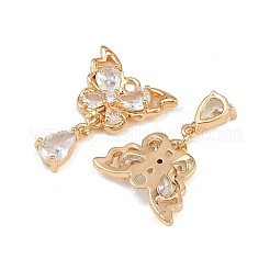 Pendenti in zirconi cubici trasparenti in micro pavè di ottone&nbsp;KK-C115-21G