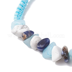 Verstellbare geflochtene Rautenarmbänder aus natürlichem Edelstein für Damen&nbsp;BJEW-JB10993-01