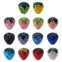 14 Stück 14 Farben handgefertigtes Polymer mit Strass-Tonperlen&nbsp;CLAY-BT0001-09