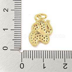 Anhänger aus Messing mit Gestellbeschichtung aus klarem Kubisch Zirkonia&nbsp;KK-B093-02A-G