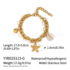 Bracelets à breloques en acier inoxydable 304 de style plage&nbsp;ZO9561-1