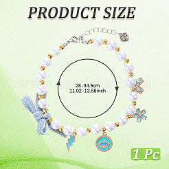 Collares para mascotas con perlas de imitación de plástico ajustables&nbsp;AJEW-WH20017-48B-01