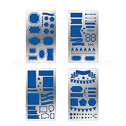 4 pieza de plantillas de corte de acero inoxidable 304 personalizadas de 4 estilos&nbsp;DIY-FG0002-07