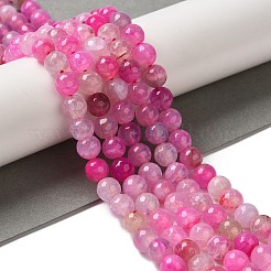Brins de perles d'agate de veines de dragon naturelles teintes et chauffées&nbsp;G-P539-A01-06
