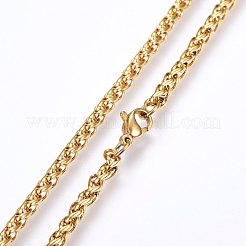Collane a catena in acciaio inossidabile 304 a forma di grano&nbsp;NJEW-F227-05G-01
