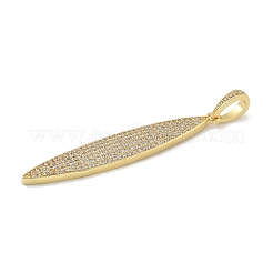 Pendenti grandi in ottone placcato a cremagliera con micro pavé di zirconi chiari&nbsp;KK-G515-38G