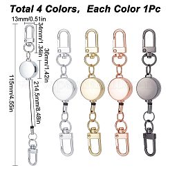 4 pieza de cierres retráctiles para llavero de aleación resistente de 4 colores&nbsp;FIND-SC0004-32