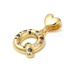 Placage en rack en laiton micro pavé de zircones cubiques transparentes&nbsp;KK-C067-12G-Q