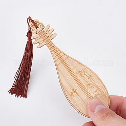 8 stücke 8 stil alte musical instrument pipa chinesischen stil lesezeichen mit quasten für buch liebhaber&nbsp;AJEW-GO0001-13
