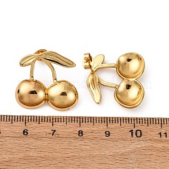 Pendientes de cereza de acero inoxidable 304&nbsp;EJEW-L304-02G