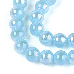 Chapelets de perles en verre d'imitation jade électrolytique&nbsp;GLAA-T032-J8mm-AB04