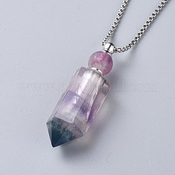 Collares pendientes de botella de perfume de piedras preciosas naturales&nbsp;NJEW-F251-09P