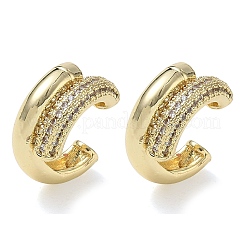 Boucles d'oreilles manchette en laiton zircon cubique transparent&nbsp;KK-CBA56EF-39G
