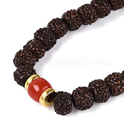 Buddhistischer Schmuck Gebet 108 Rudraksha Samen Mala Perlen Halsketten&nbsp;NJEW-M102-01-1