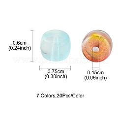 140pcs 7 Farben transparente Glasperlen&nbsp;GLAA-FS0001-45