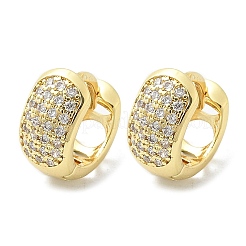 Orecchini a cerchio in ottone con zirconi cubici chiari micro pavè&nbsp;LS-EJEW-D311-103G