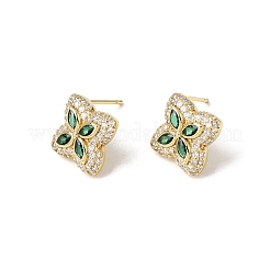 Pendientes de tuerca de circonio cúbico con micro pave de latón&nbsp;KK-CBA8324-25G-03
