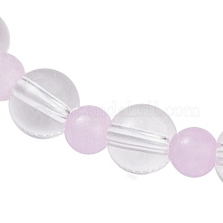 Bracelets extensibles en perles rondes en jade de Malaisie teinté naturel et cristal de quartz synthétique pour femmes&nbsp;BJEW-JB12253-02