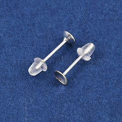 925 Sterling Silber Ohrstecker Zubehör&nbsp;STER-K183-15S-4mm