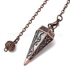 Pendentifs de pendule de radiesthésie en laiton plaqué en rack&nbsp;AJEW-G064-01R