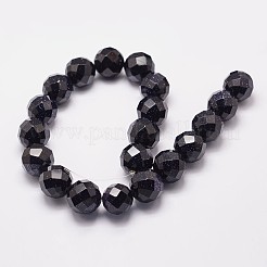 Sintetici blu Goldstone fili di perline&nbsp;G-N0178-05-16mm