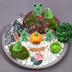 66 pièce 6 styles de décorations en résine en forme de grenouille&nbsp;DJEW-GF0001-61