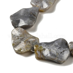 Natürliche Bambus-Blatt-Achat Perlen Stränge&nbsp;G-NH0014-F01-01